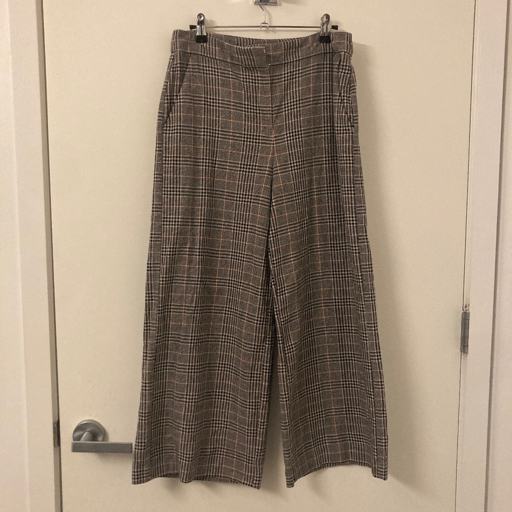 Houndstooth Linen Trousers, NWOT